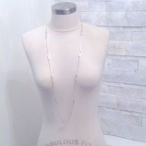 Silver Tone Necklace, 39 inches in length.  Like New.